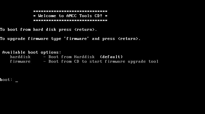 The support CD provided with the raid card is bootable AMCC Tools CD