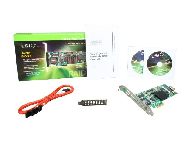 LSI-3ware 9650SE SATA RAID 4 port edition product bundle as of Janurary 2011 lsi-3ware 9650SE
