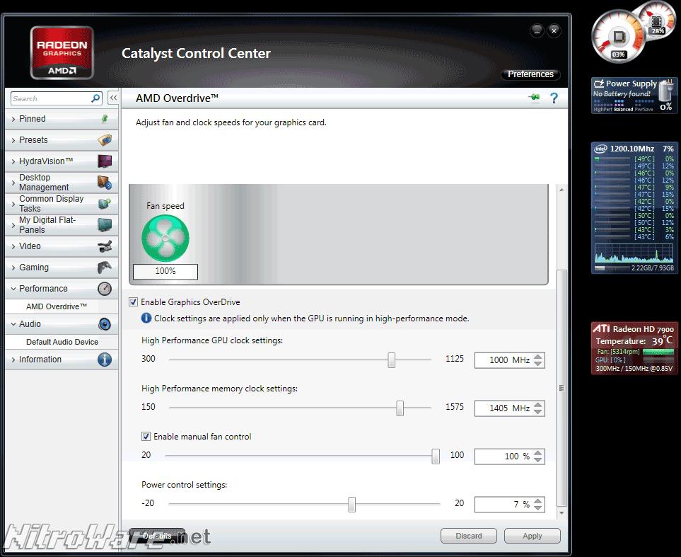 AMD Radeon HD 7970 overdrive and powertune catalyst controls overclocked AMD Radeon HD 7970 overdrive and powertune catalyst controls overclocked