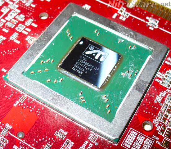 ATI Radeon R350 die as used in 9800 series. 2003 ATI Radeon 9800 R350 GPU die