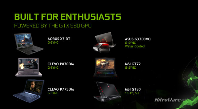 OEM Gaming Laptops avalible with NVIDIA GTX 980 Desktop Edition GPUs gaming notebooks powered by nvidia gtx980 gpu