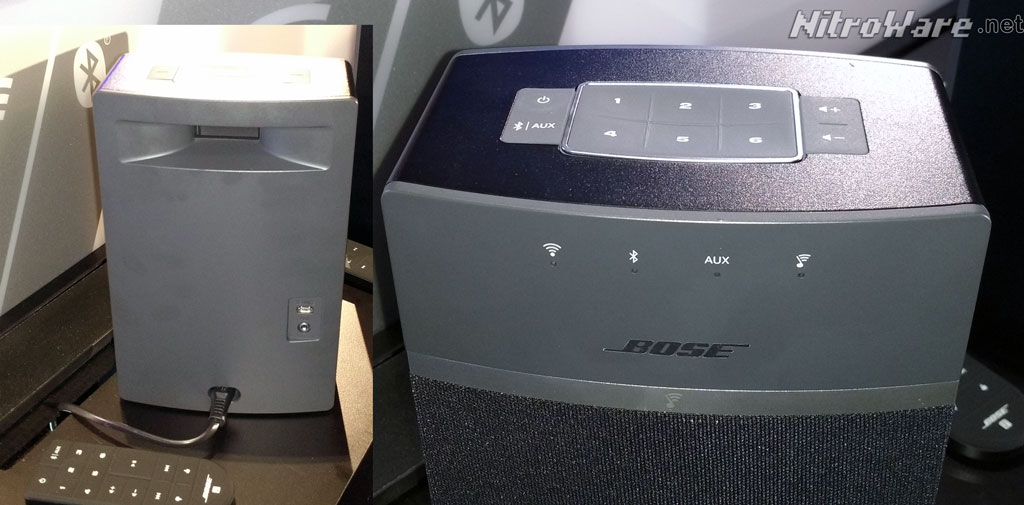 Minimalist and clean is the design language for the SoundTouch 10, Bass port and connectors Inset. bose soundtouch 10 , soundtouch bass port