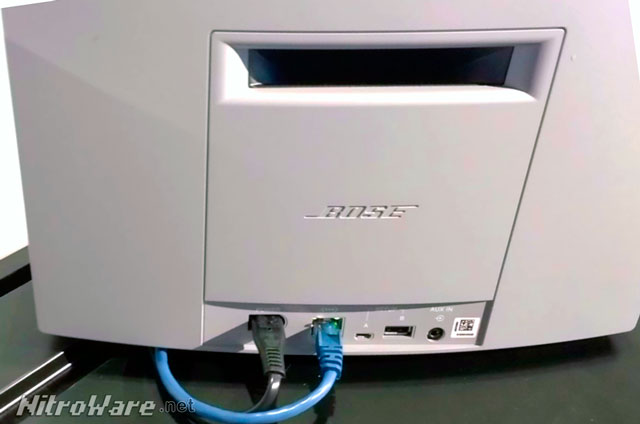 The rear of the Soundtouch 20 with its bass port, ethernet and USB ports. bose soundtouch 20 series III