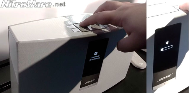A clear and large OLED display is present on Soundtouch 20 and 30 however the amount of information presented at a time is limited. Distant visibilty is good. bose soundtouch display
