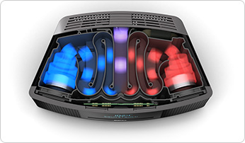 Conceptual diagram showing blending of frequencies using a waveguide in Bose's Wave series Radio. Image: Bose Corp bose waveguide