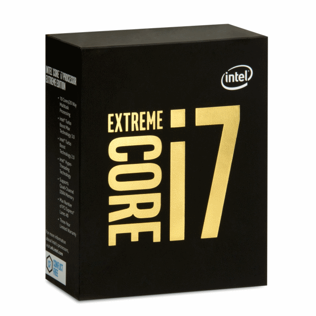Core i7-6950X Extreme Edition now comes in a gold and black box, the perfect match for its Australian price... Black has always been the motif for Extreme Edition processors. The other members of the Broadwell-E family are technically not extreme editions (K unlocked processors not Xtreme) and get the blue and rainbow starburst box as on Skylake processors. Because nothing says Extreme and Premium like black and gold. Core i7-6950X Extreme Edition box