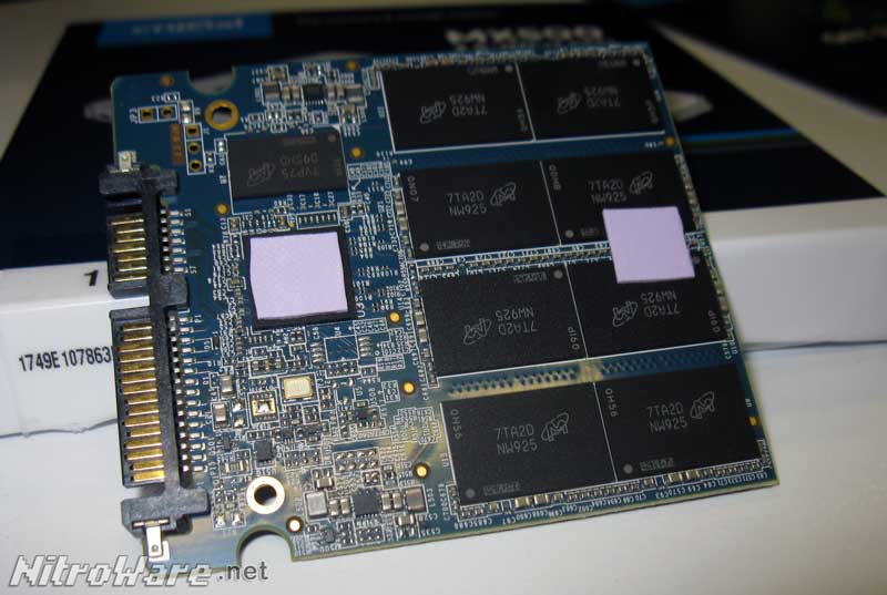 The PCB for the Crucial MX500 features Eight 64GB Flash parts plus one 512MB DDR3L-1866 DRAM per side. The Silicon Motion SM2258H controller is under the thermal pad. Unlike the MX300, Both sides of the PCB are bare of any bulk capacitors for power backup thanks to the new "power immunity" protection designed into the MX500 crucial mx500 pcb circuit board