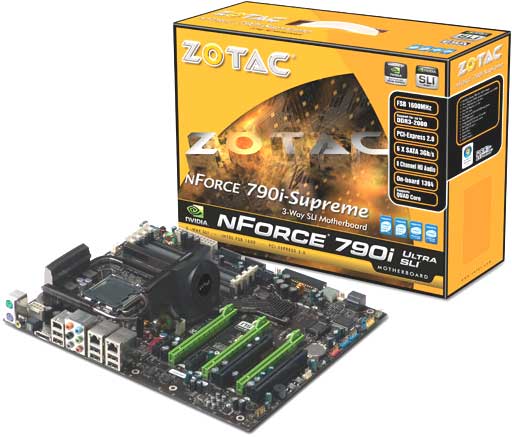 NVIDIA 790i Ultra SLI Motherboard, a contemporary enthusiast grade mainbord with integrated dual Gigabit Ethernet ports - 2008. Image Courtesy of Zotac International. NVIDIA 790i Ultra SLI Motherboard, a contemporary enthusiast grade mainbord with integrated dual Gigabit Ethernet ports - 2008. Image Courtesy of Zotac International.
