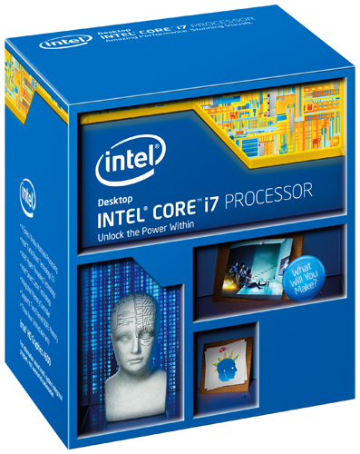 New box art adorns 4th gen hardware products, emphasising the creative power such processors may unlock… For years Intel tried not to put such messaging on its hardware boxes, which were always meant for Expert/Professional installation anyway Core i7 Boxed Processor with Heatsink Fan