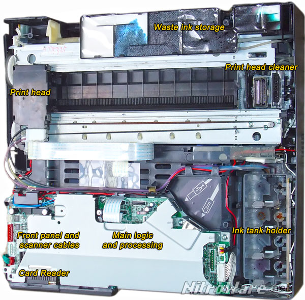 Brother MFC-620CN Multi-function Inkjet printer - dissaembled chassis view