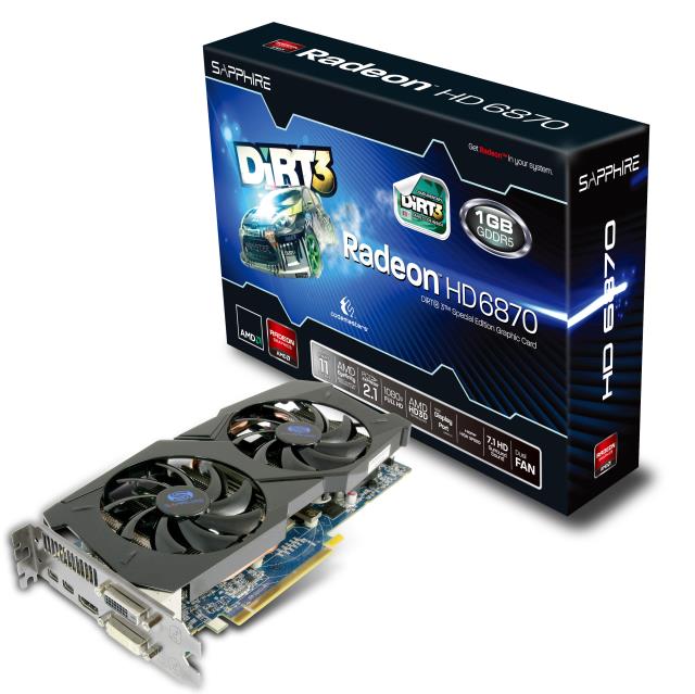 Sapphire Radeon HD 6870 Dirt 3 Special Edition. 2011. Sapphire AMD Radeon HD 6870 Dirt 3 Special Edition Graphics Card