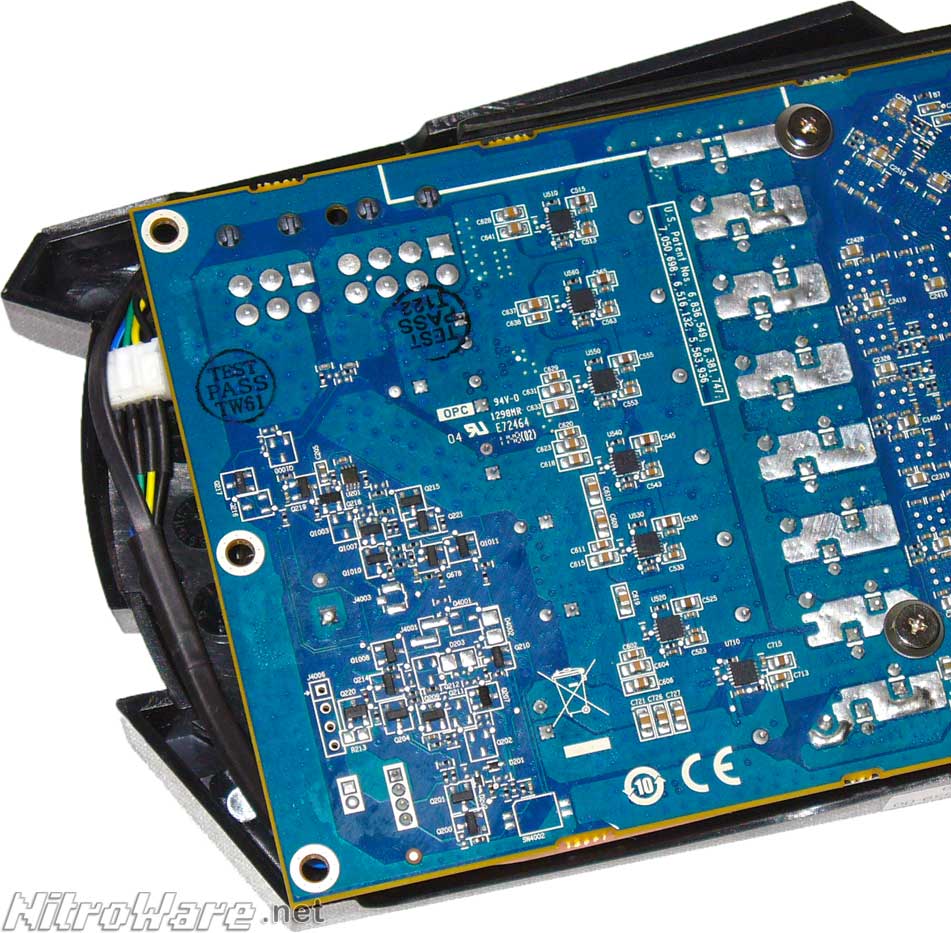 Sapphire HD 7950 OC card, Reference PCB back side