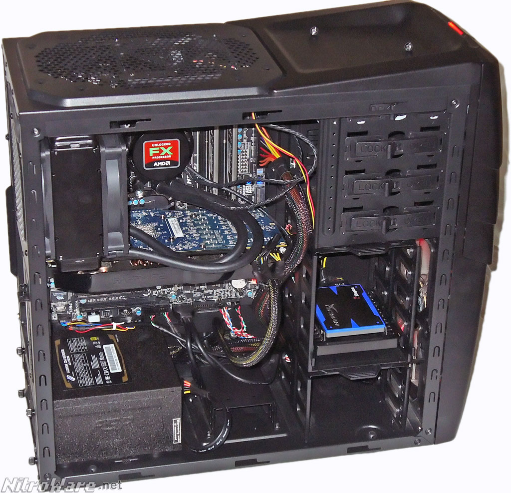 Built-up complete AMD FX system in CM Storm Enforcer chassis with Liquid Cooling, SSD and Sapphire HD7950 OC graphics card