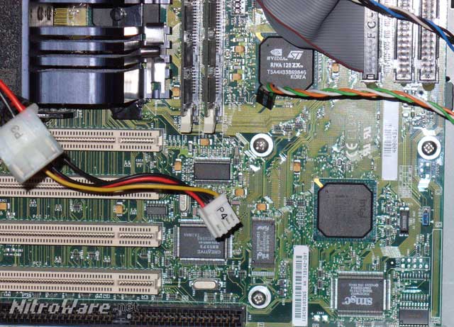 Intel Micro-ATX Desktop Board RC440BX for Pentium III CPU. Micro-ATX boards typically have four expansion slots