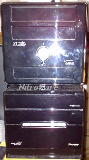 Small Form Factor PCs from the last decade. Top - AOpen EZ18, Bottom Shuttle XPC SG33G5.